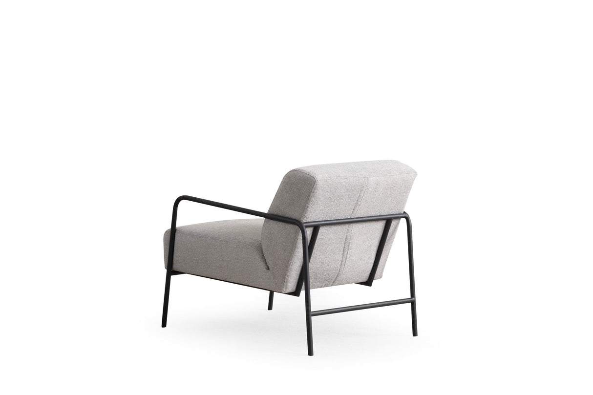 Modern Armchair Eti Gray Fabric - Black Frame