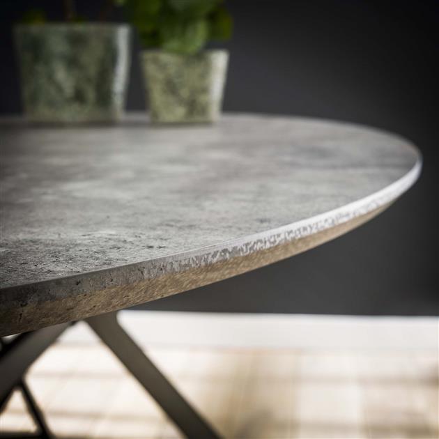 Oval Dining Table Hayden Industrial Concrete Look 200x100