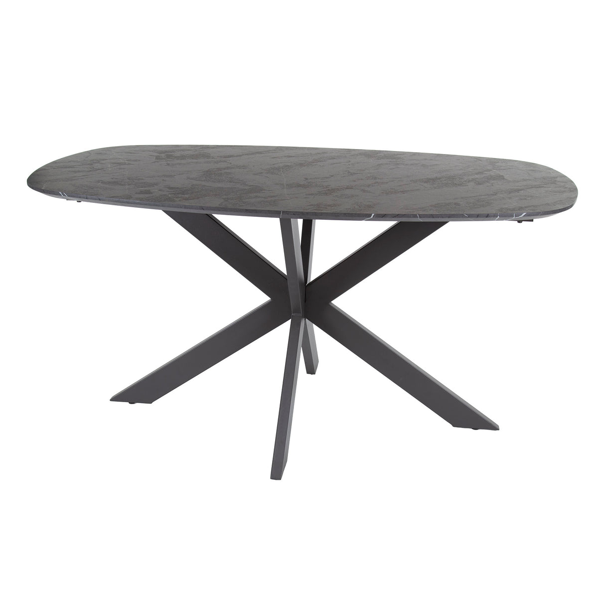 Dining table Mysha oval melamine black 150x90 cm