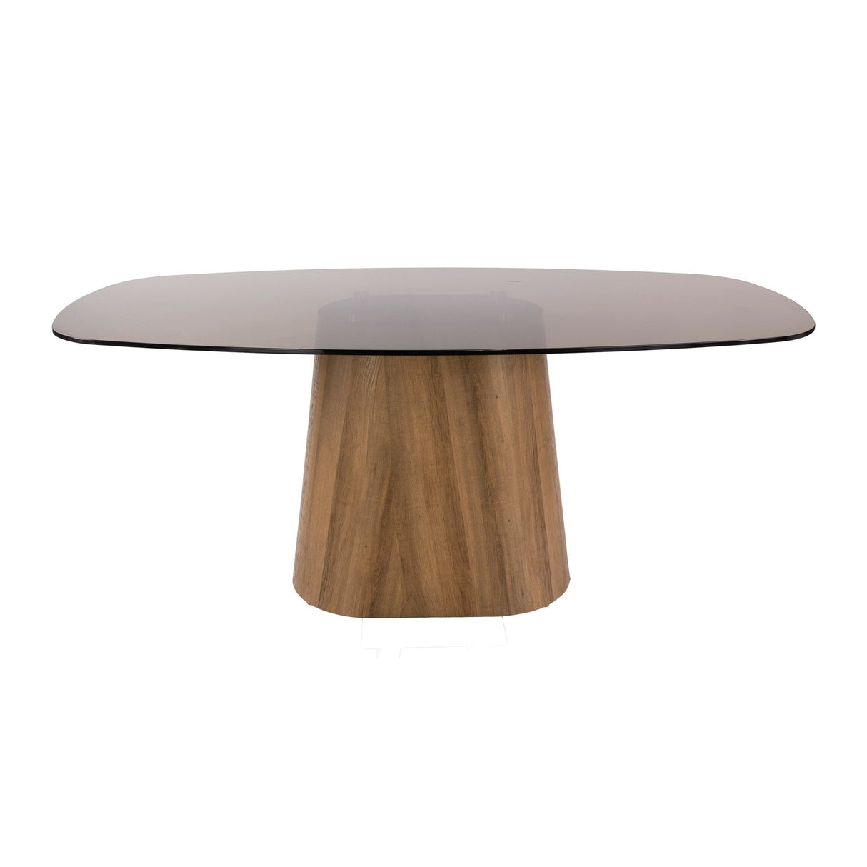Danish oval dining table brown smoked glass oak look frame Thor 180 cm