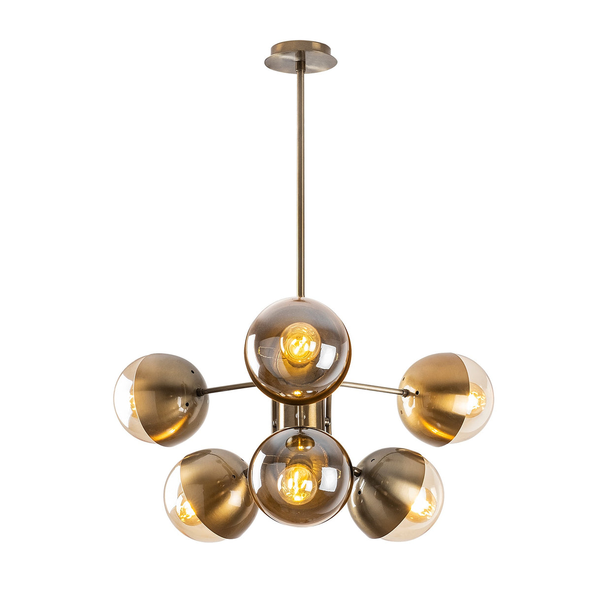 Chandelier 10-light Bronze-colored Glass Carina