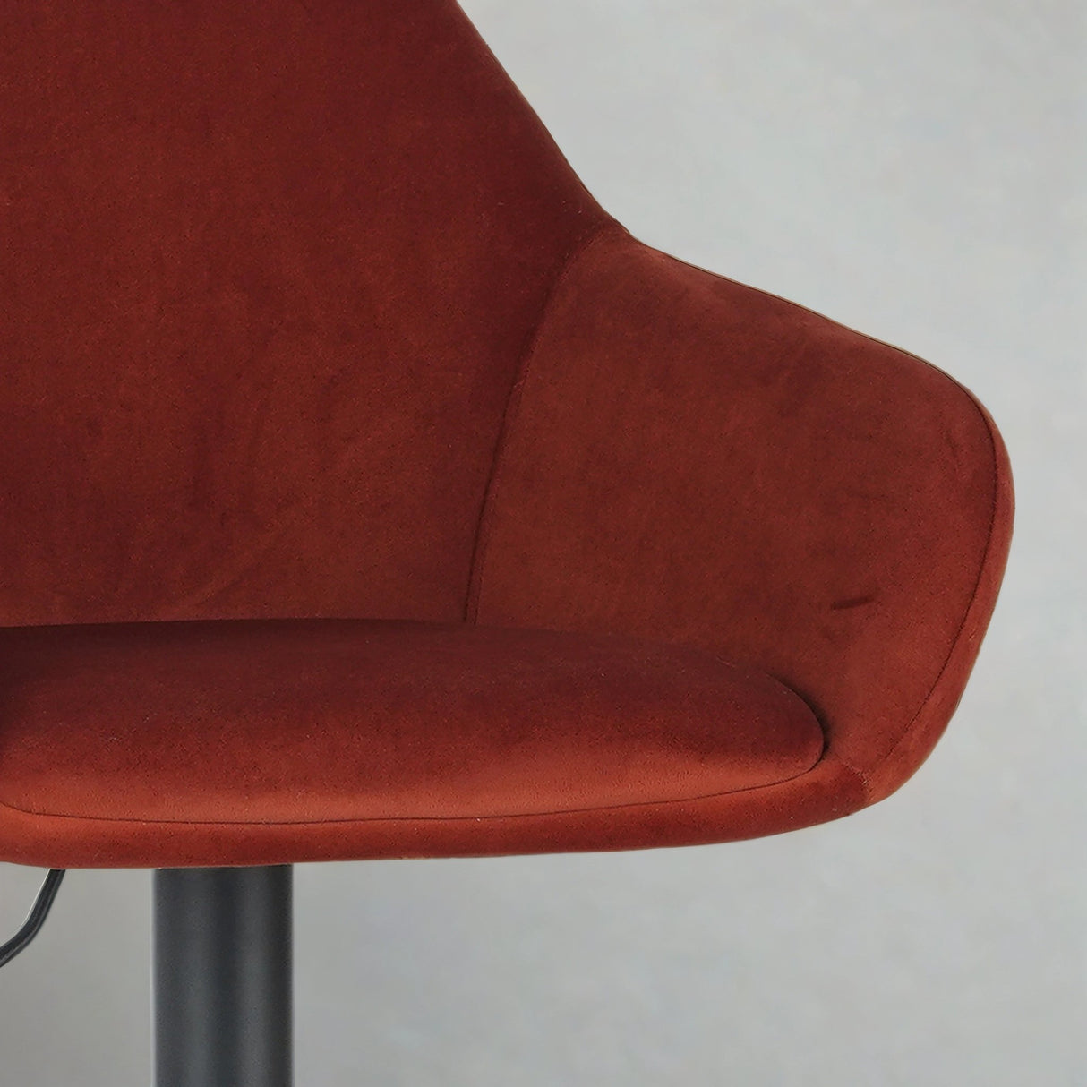 Venom Bar Stool Copper Velvet - adjustable rotating bar seat with armrest