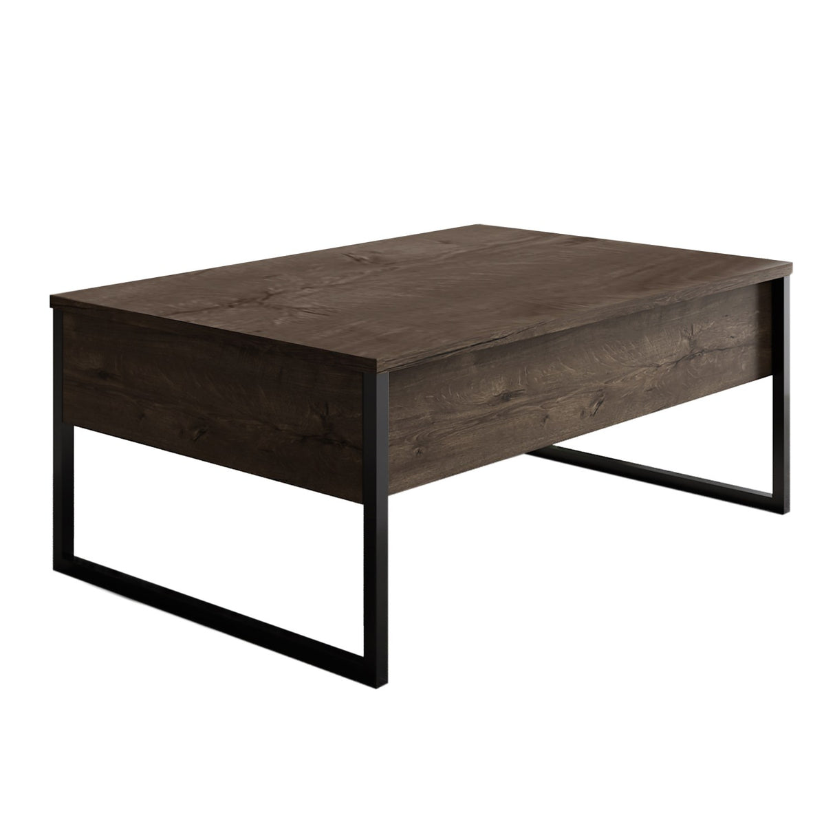 Rectangular coffee table Walnut Luxe 90x60 - Black frame