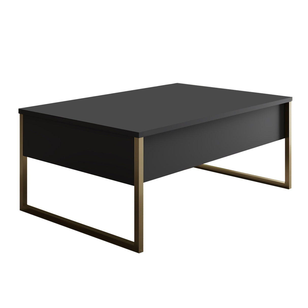 Furniture Set Anthracite Luxe - Coffee Table + TV Cabinet - Golden Frame