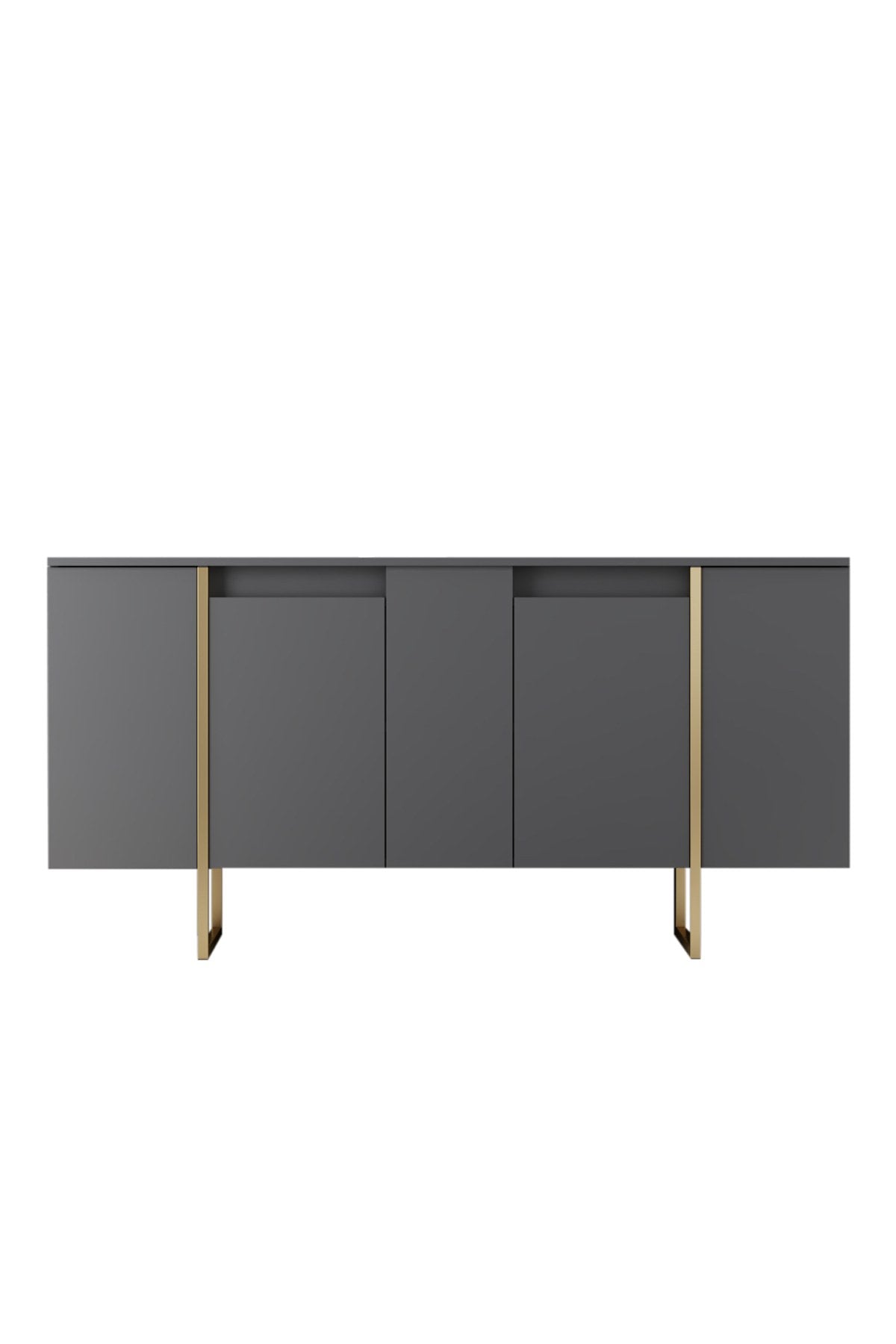 Modern Sideboard Anthracite Luxury 160x80x35 - Golden Frame