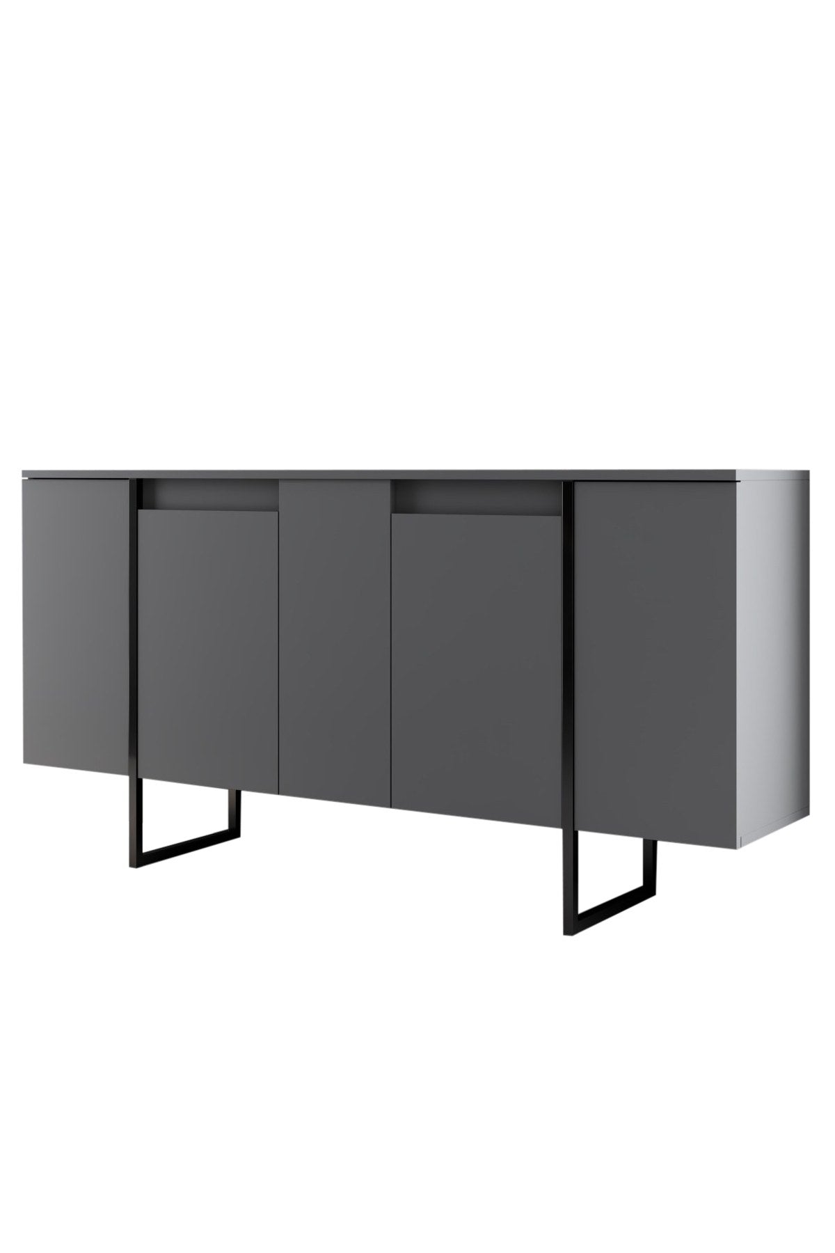 Furniture Set Anthracite Luxe - Coffee Table + TV Cabinet + Dresser - Black Frame