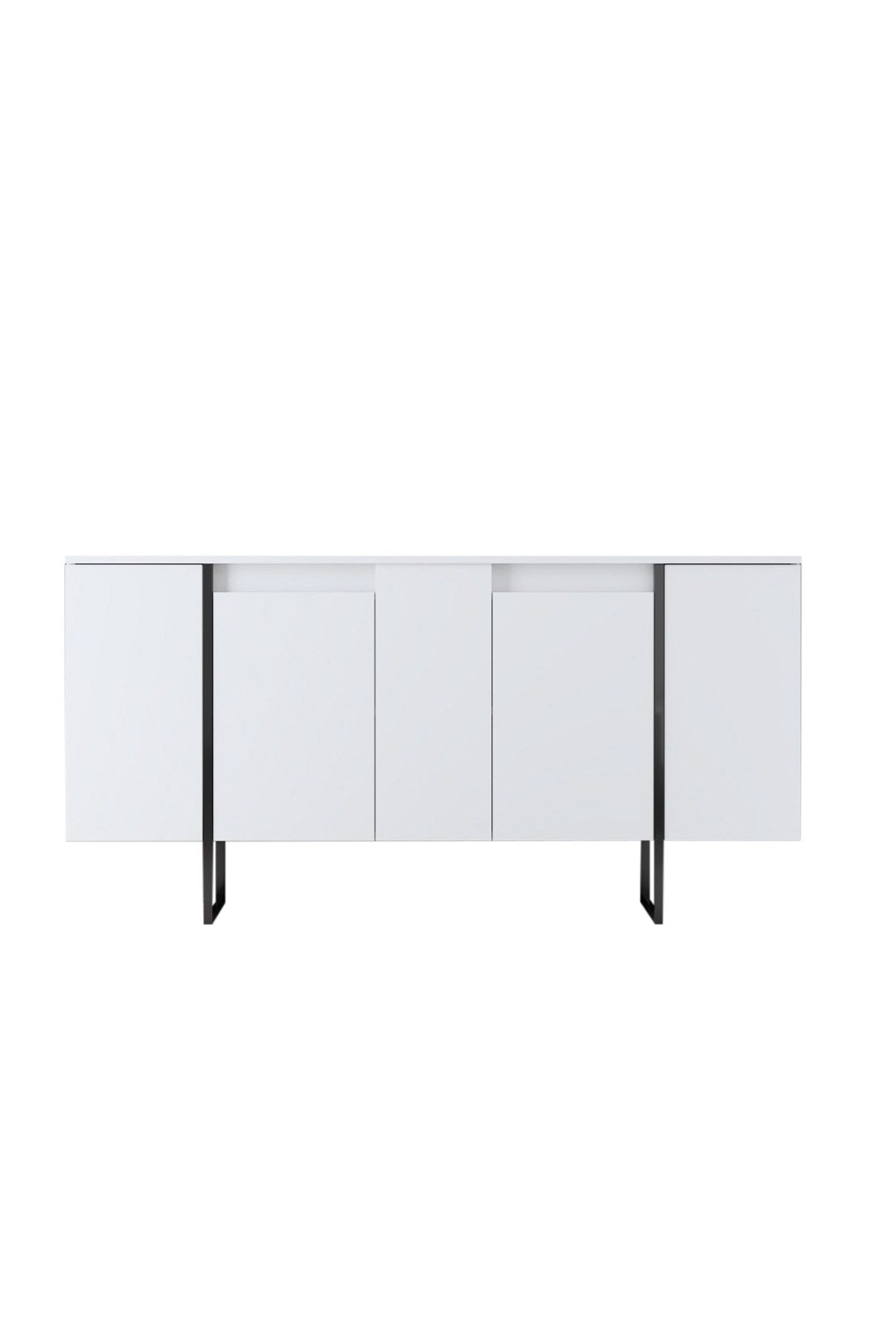 Meubelsets - Meubelset Wit Luxe - Salontafel + TV Meubel + Dressoir - Zwart Frame - Dimehouse
