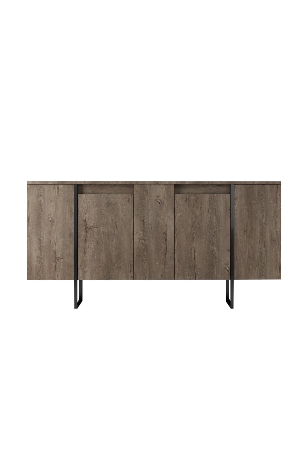 Furniture set Walnut Luxe - Coffee table + TV cabinet + sideboard - Black frame