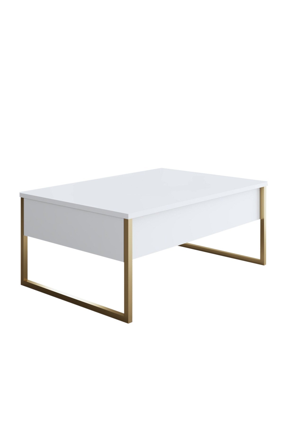 Furniture Set White Luxury - Coffee Table + TV Cabinet + Dresser - Gold Frame