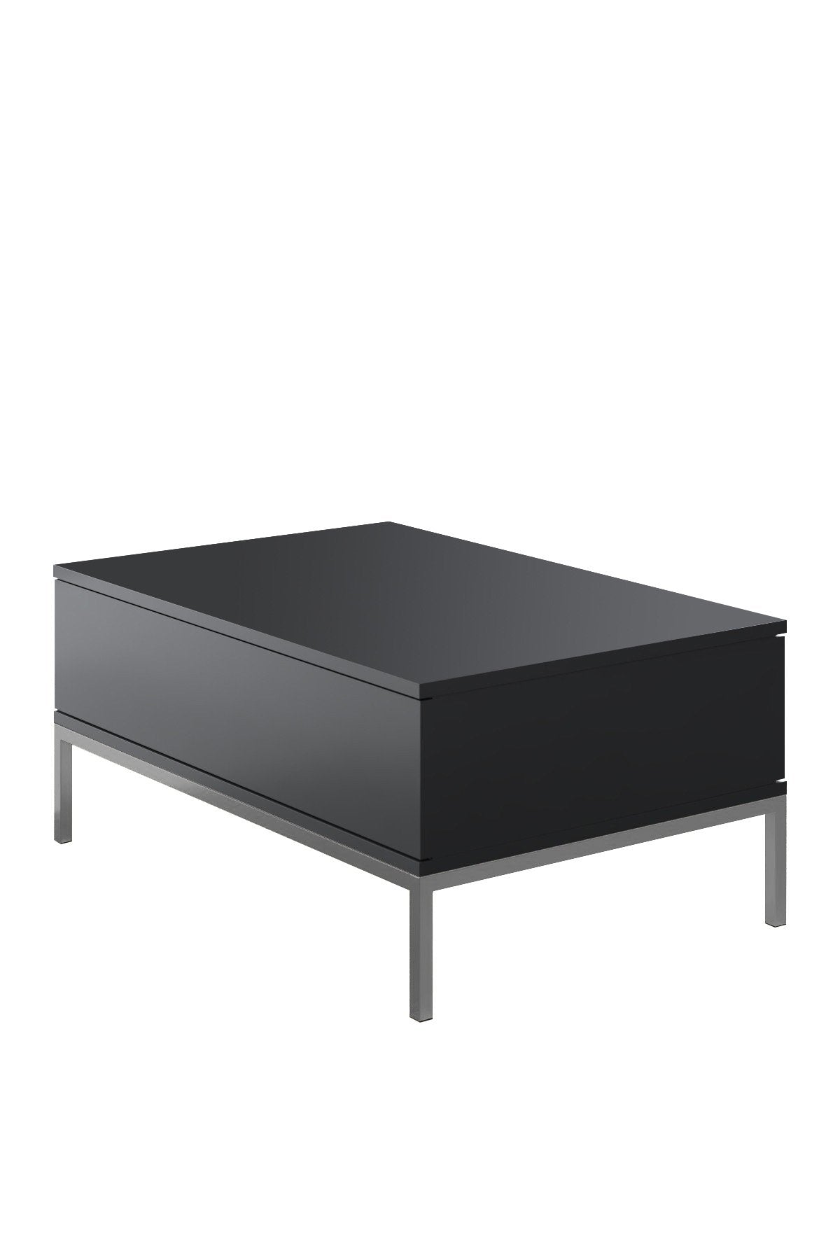 Furniture Set Anthracite Lord - Coffee Table + TV Cabinet + Dresser - Silver Frame