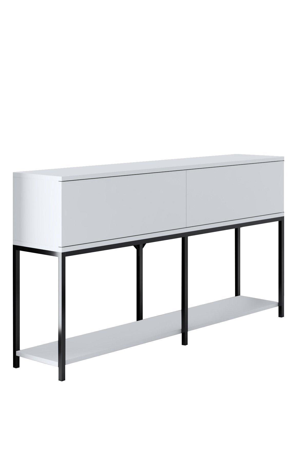Meubelsets - Meubelset Wit Lord - Salontafel + TV Meubel + Dressoir - Zwart Frame - Dimehouse