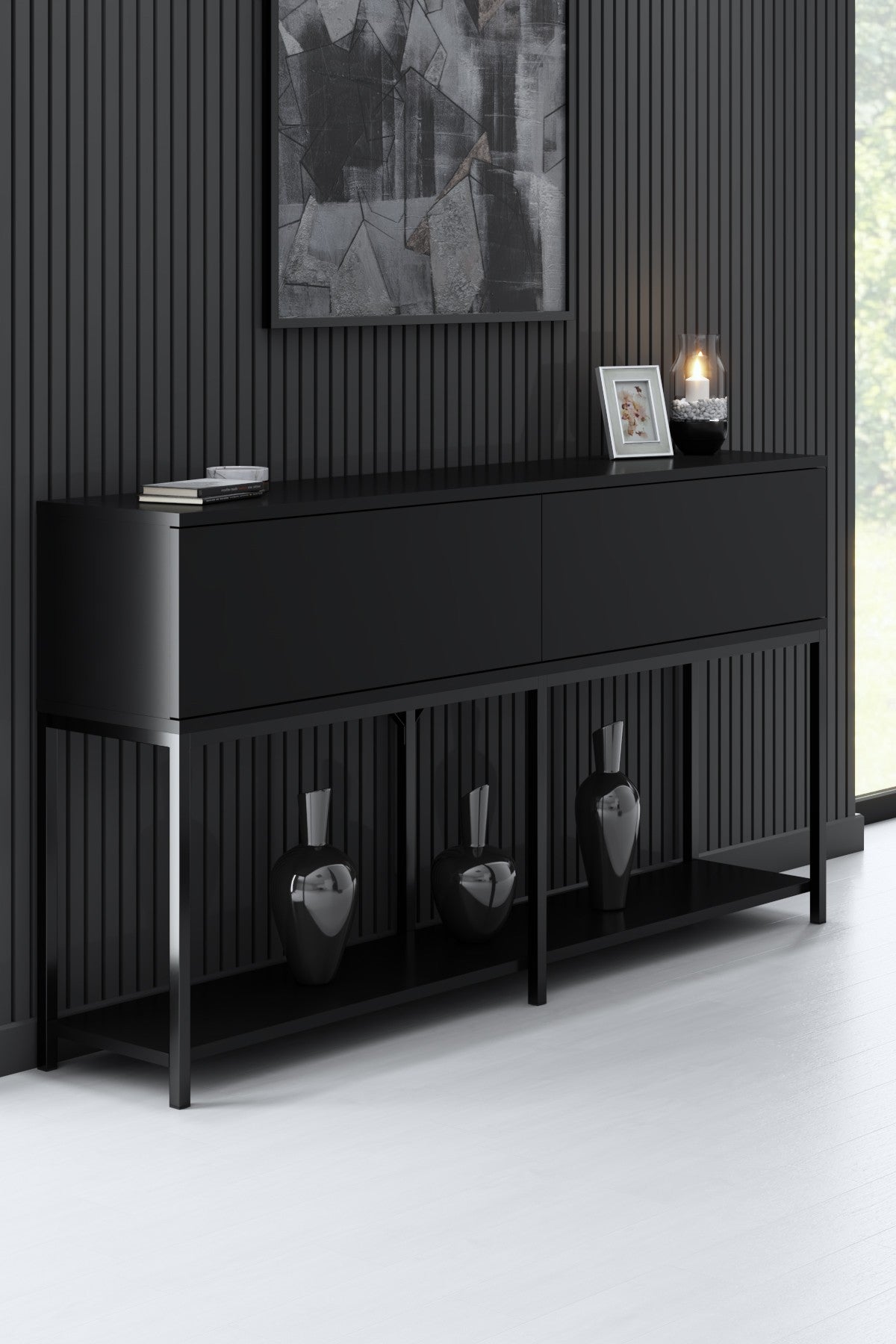 Furniture Set Black Lord - Coffee Table + TV Cabinet + Dresser - Black Frame