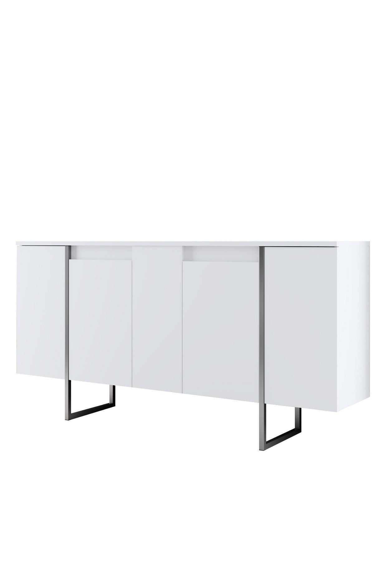 Furniture Set White Luxury - Coffee Table + TV Cabinet + Dresser Luxury - Silver Frame