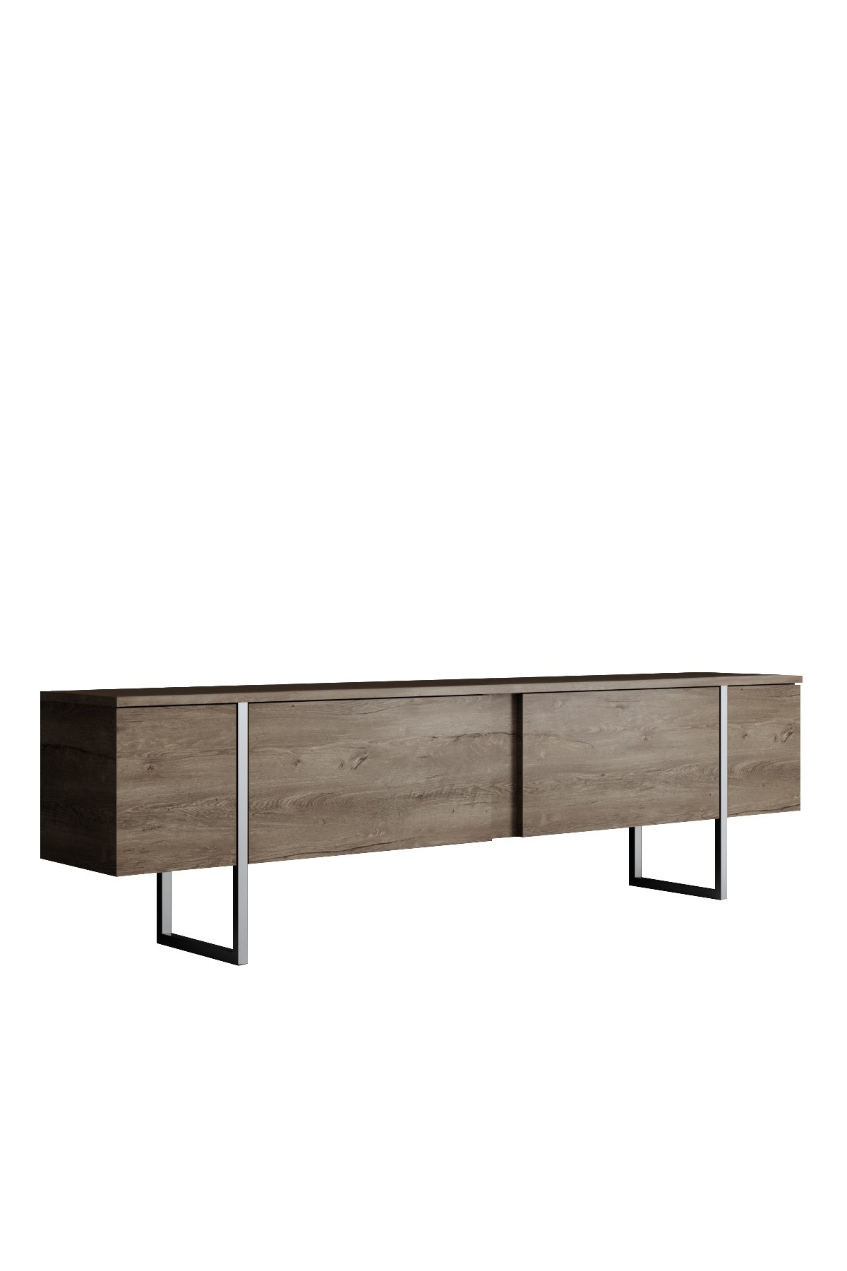 Furniture Set Walnut Luxe - Coffee table + TV cabinet + sideboard - Silver frame