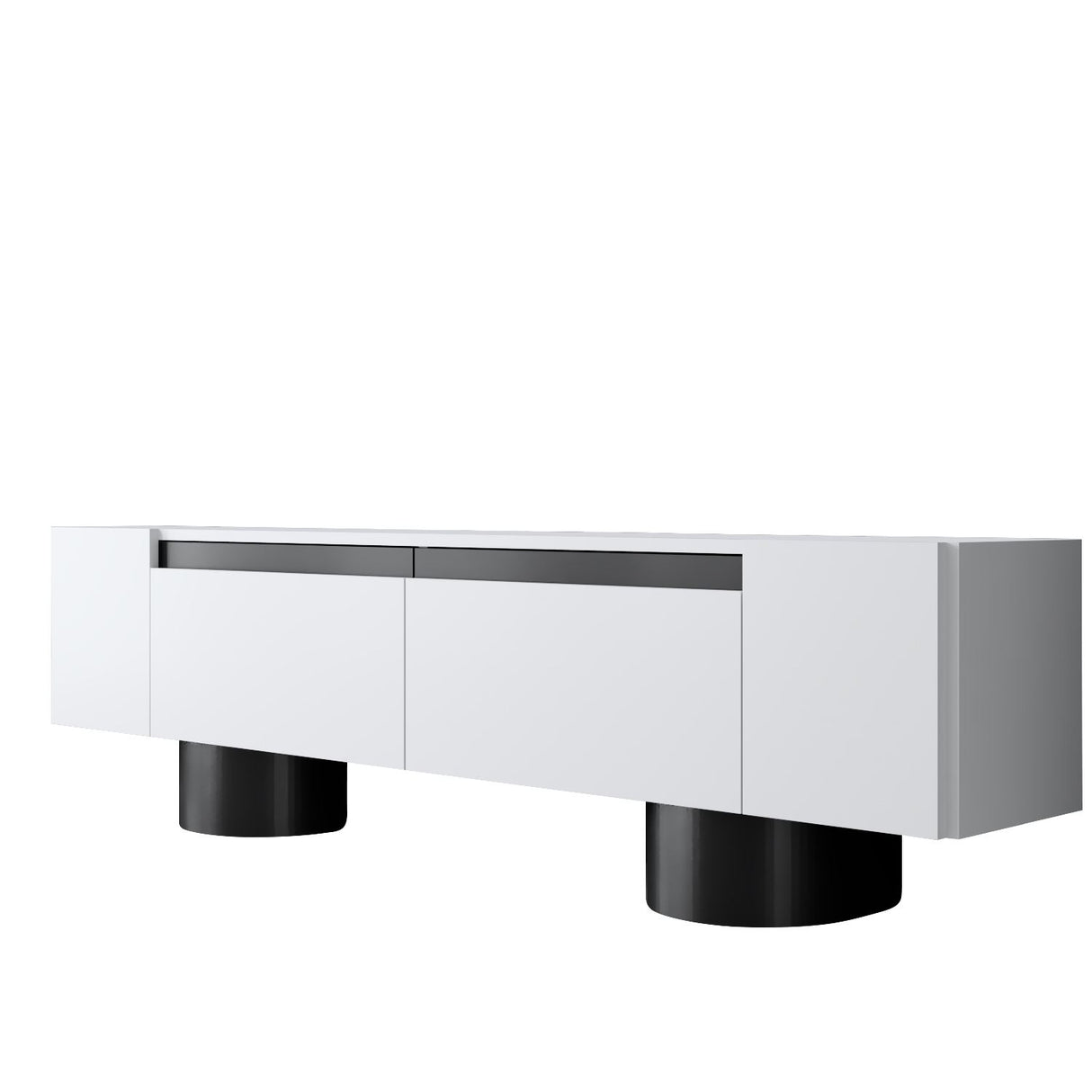 TV Meubels - TV Meubel Wit Bohem 180x50x30 - Zwart Frame - Dimehouse