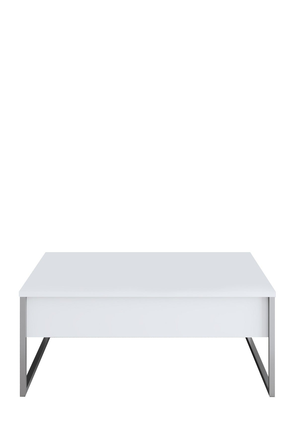 Rectangular Coffee Table White Luxury 90x60 - Silver Frame