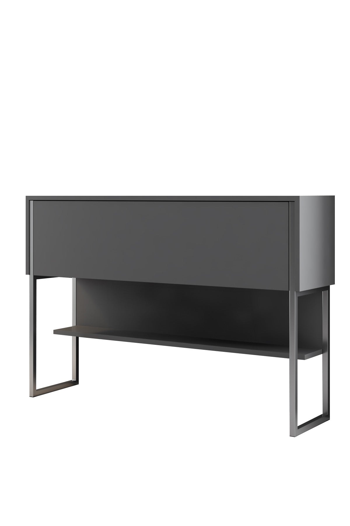 Modern Sideboard Anthracite Luxury 120x80x30 - Silver Frame - One Compartment
