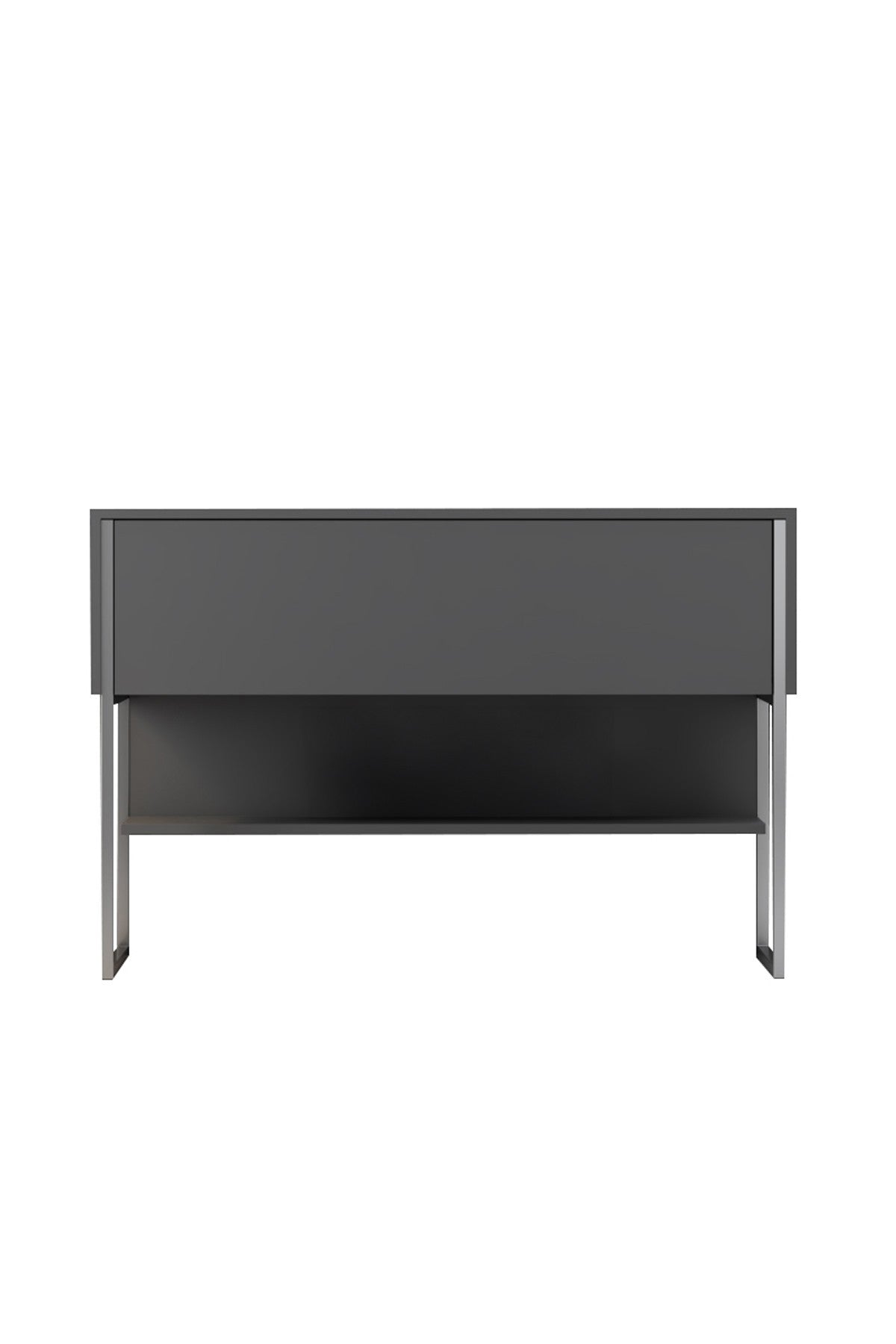 Modern Sideboard Anthracite Luxury 120x80x30 - Silver Frame - One Compartment