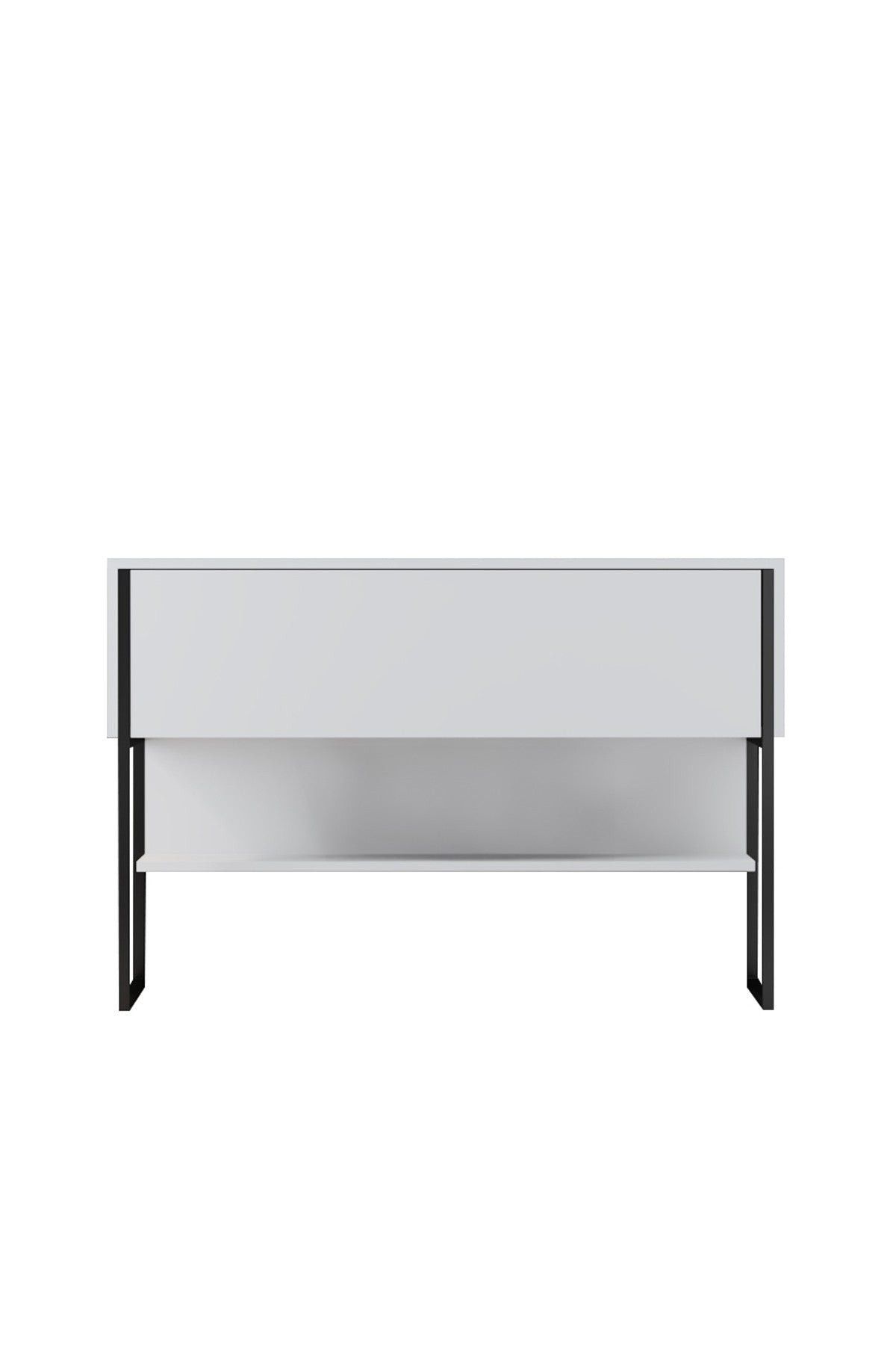 Modern Sideboard White Luxury 120x80x30 - Black Frame - One Compartment