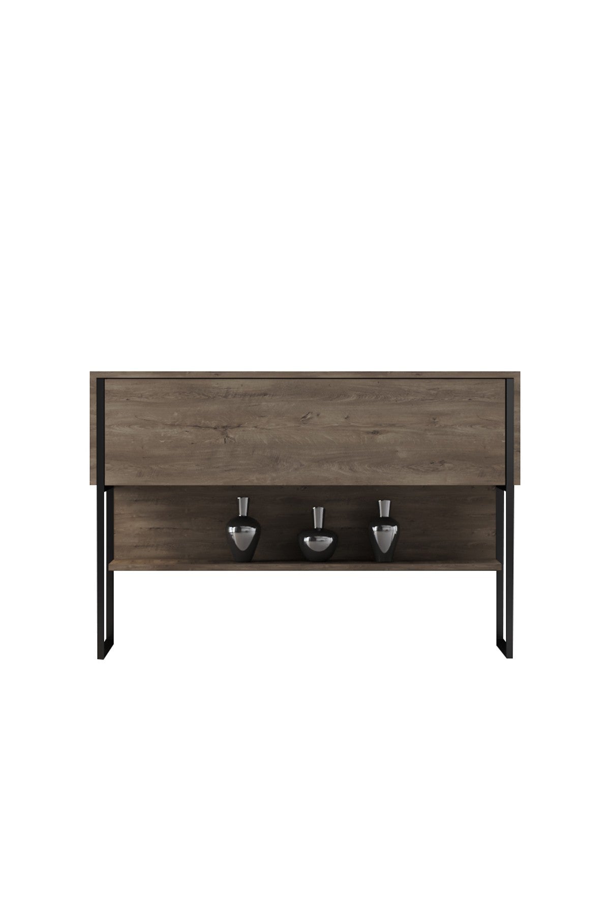 Modern Walnut Sideboard Luxury 120x80x30 - Black Frame - One Compartment