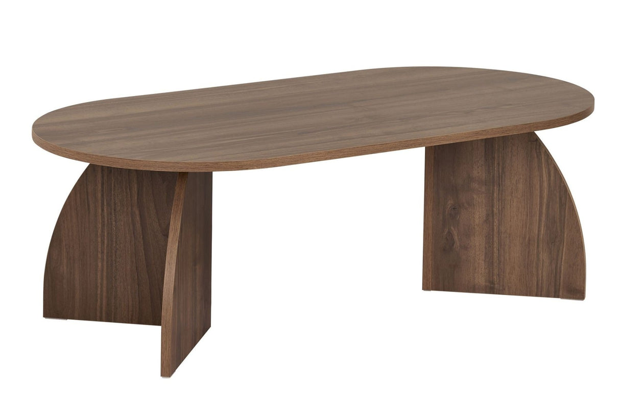 Melina coffee table oval walnut 120 cm Melamine-coated wood composite