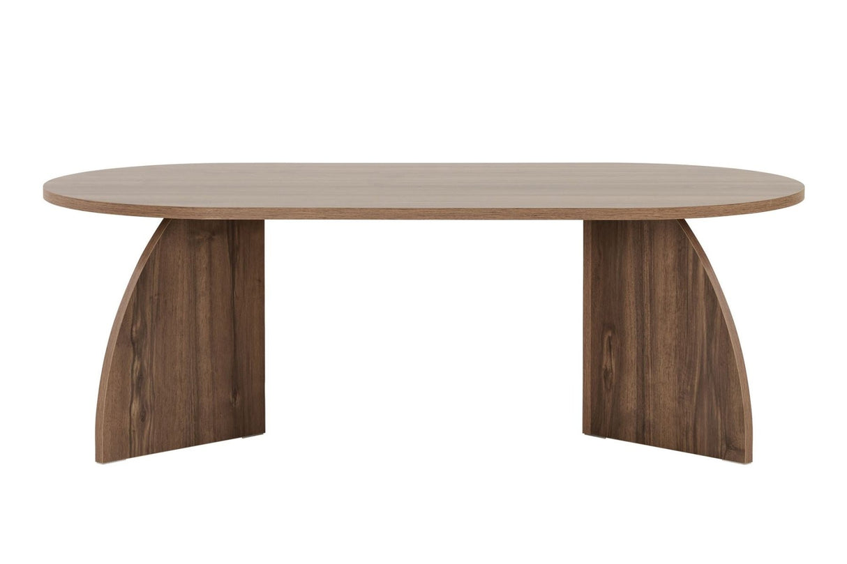 Melina coffee table oval walnut 120 cm Melamine-coated wood composite