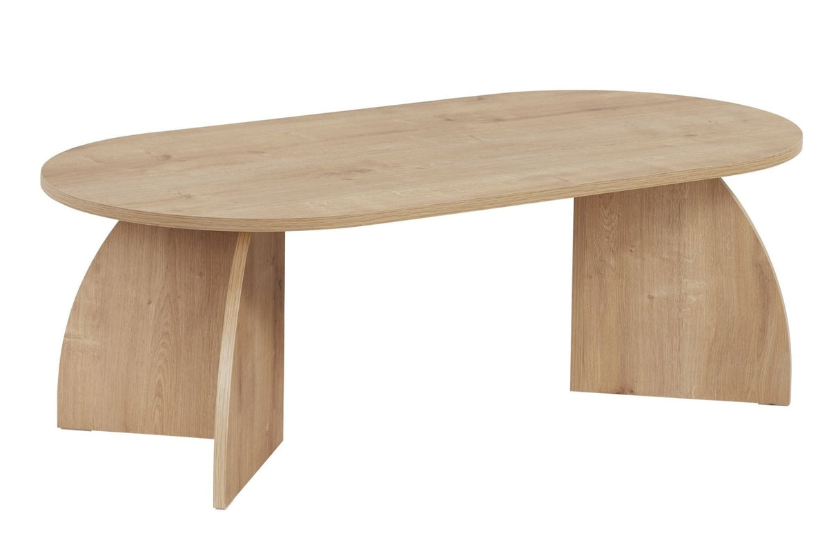 Melina coffee table oval in sapphire oak look Melamine-coated wood