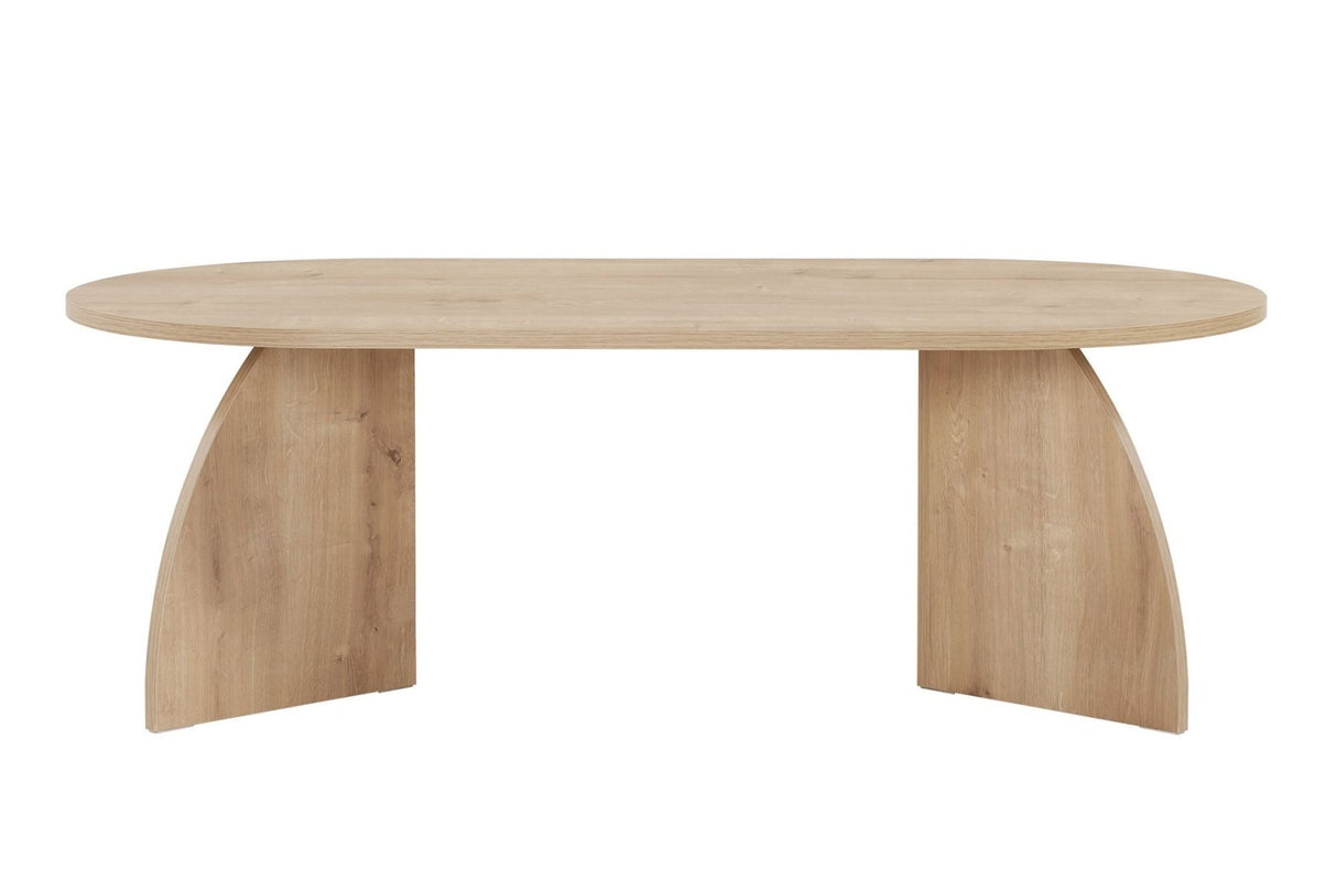 Melina coffee table oval in sapphire oak look Melamine-coated wood