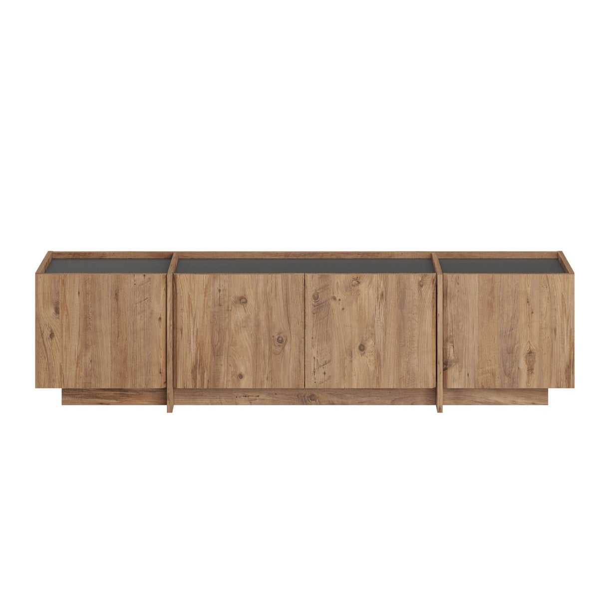 Lowen TV cabinet in oak look 180 cm Atlantic Pine and anthracite melamine wood