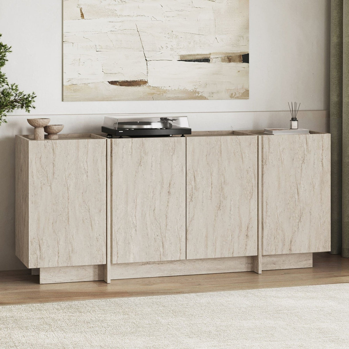 Dorma consoletafel travertinlook 180 cm Gemelamineerd hout