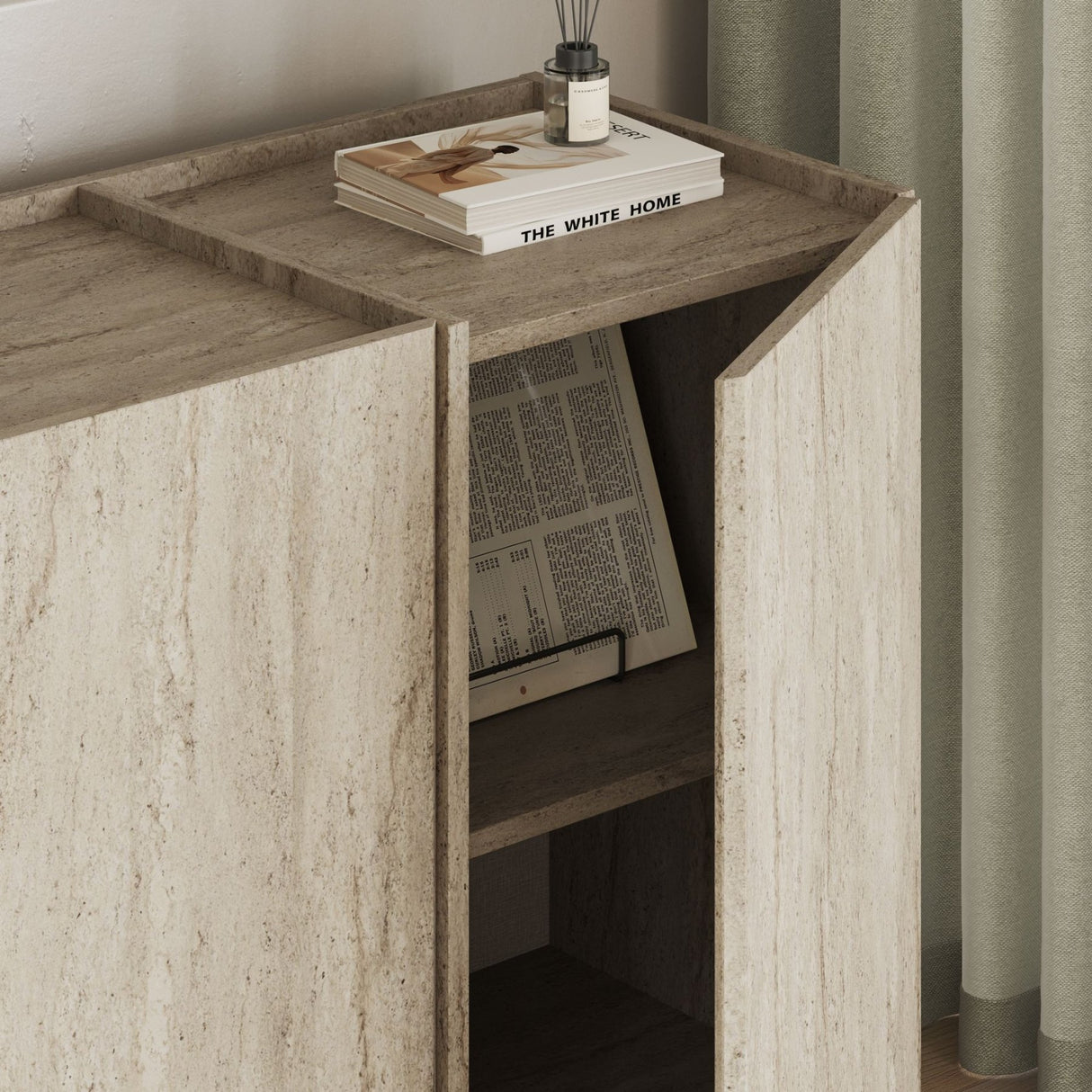 Dorma consoletafel travertinlook 180 cm Gemelamineerd hout