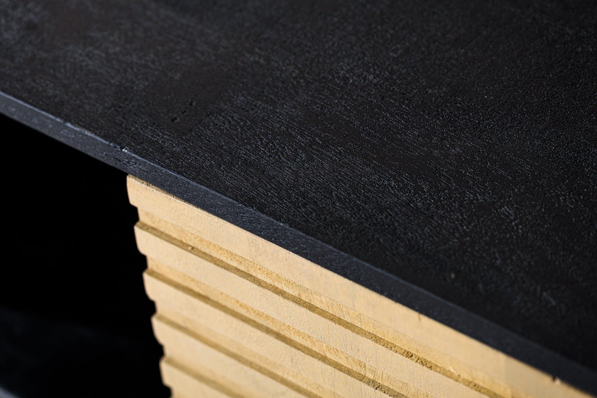 Manu sideboard made of mango wood black natural 160x40x86 cm