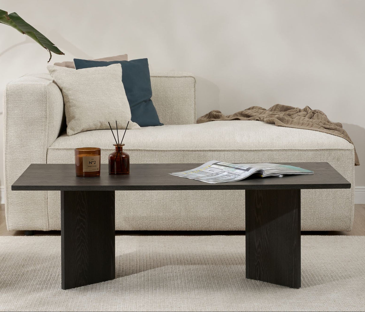 Sabin Coffee Table Lumiere Black Melamine 119x60x40 cm