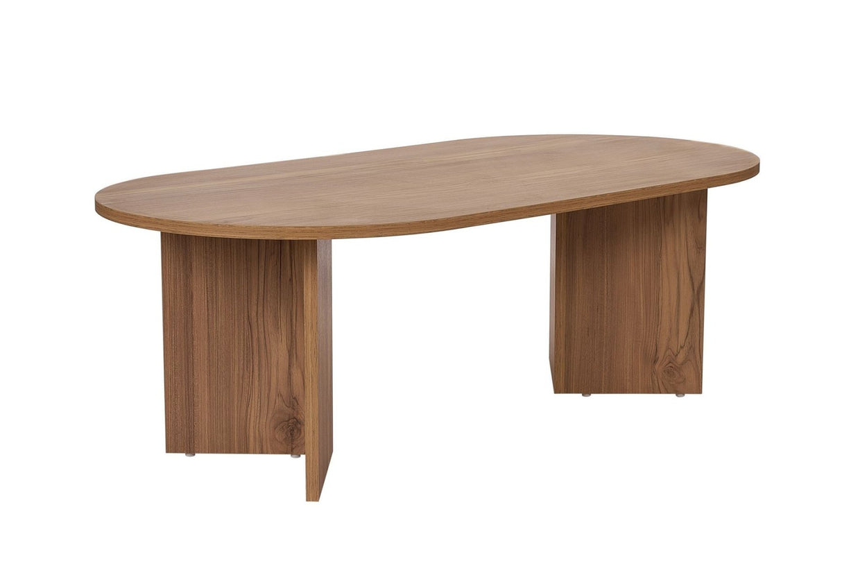 Coffee table oak melamine arc shape Koda 119x60 cm