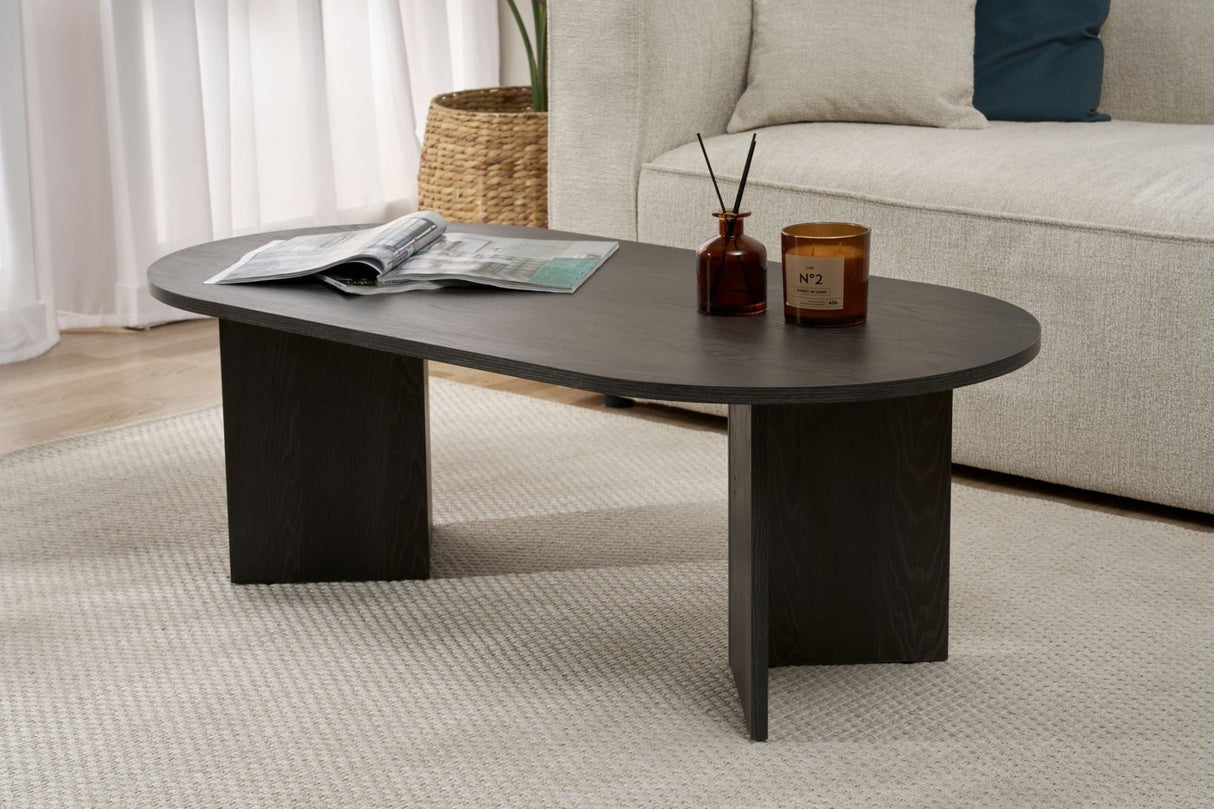 Sable Lumière Black Coffee Table 119x60 cm Melamine