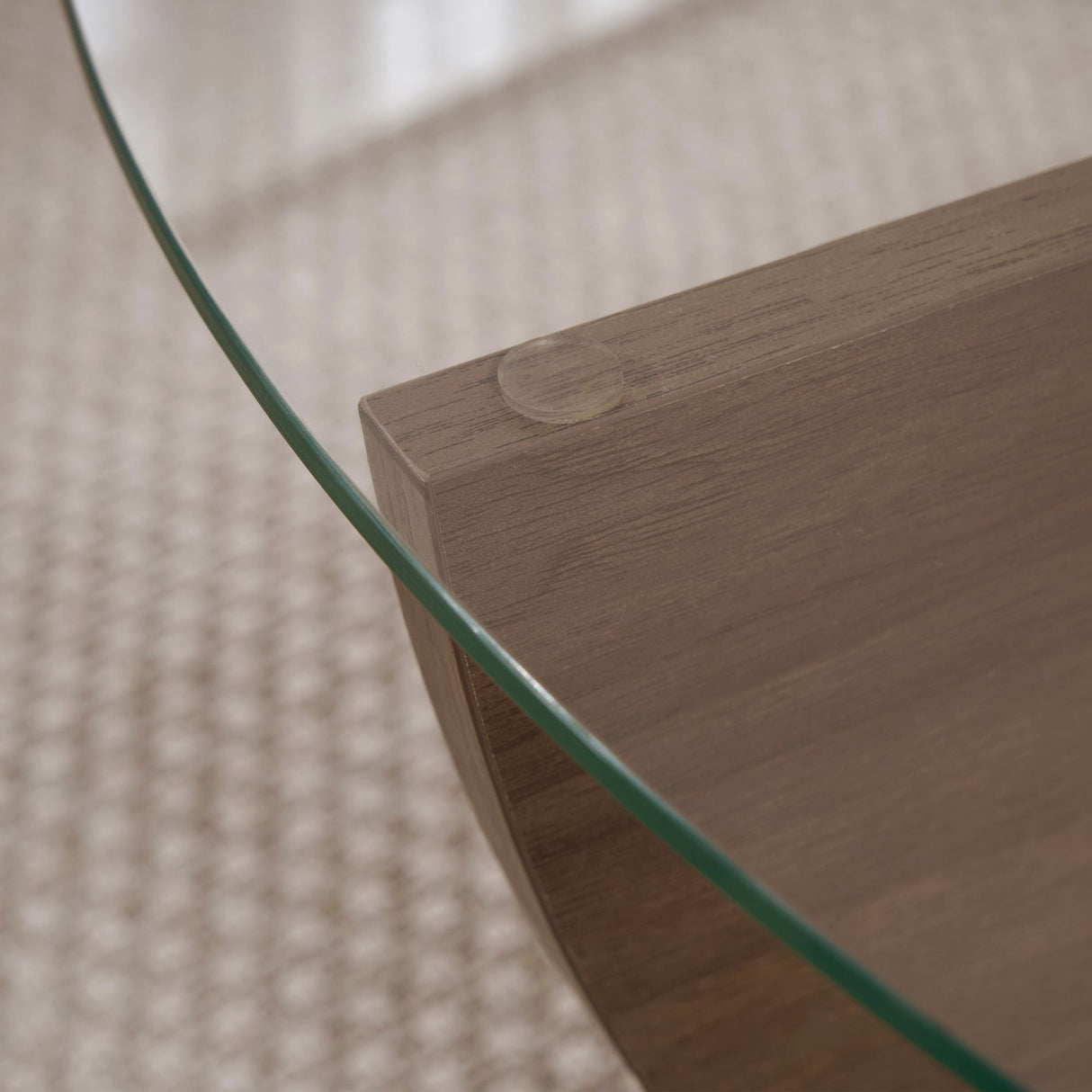 Liya coffee table walnut oval 90 cm Tempered glass
