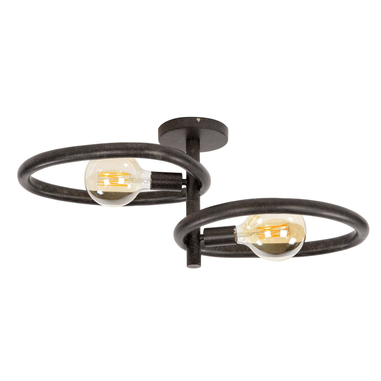Ceiling lamp Nova Duo 2-lights - Black Metal