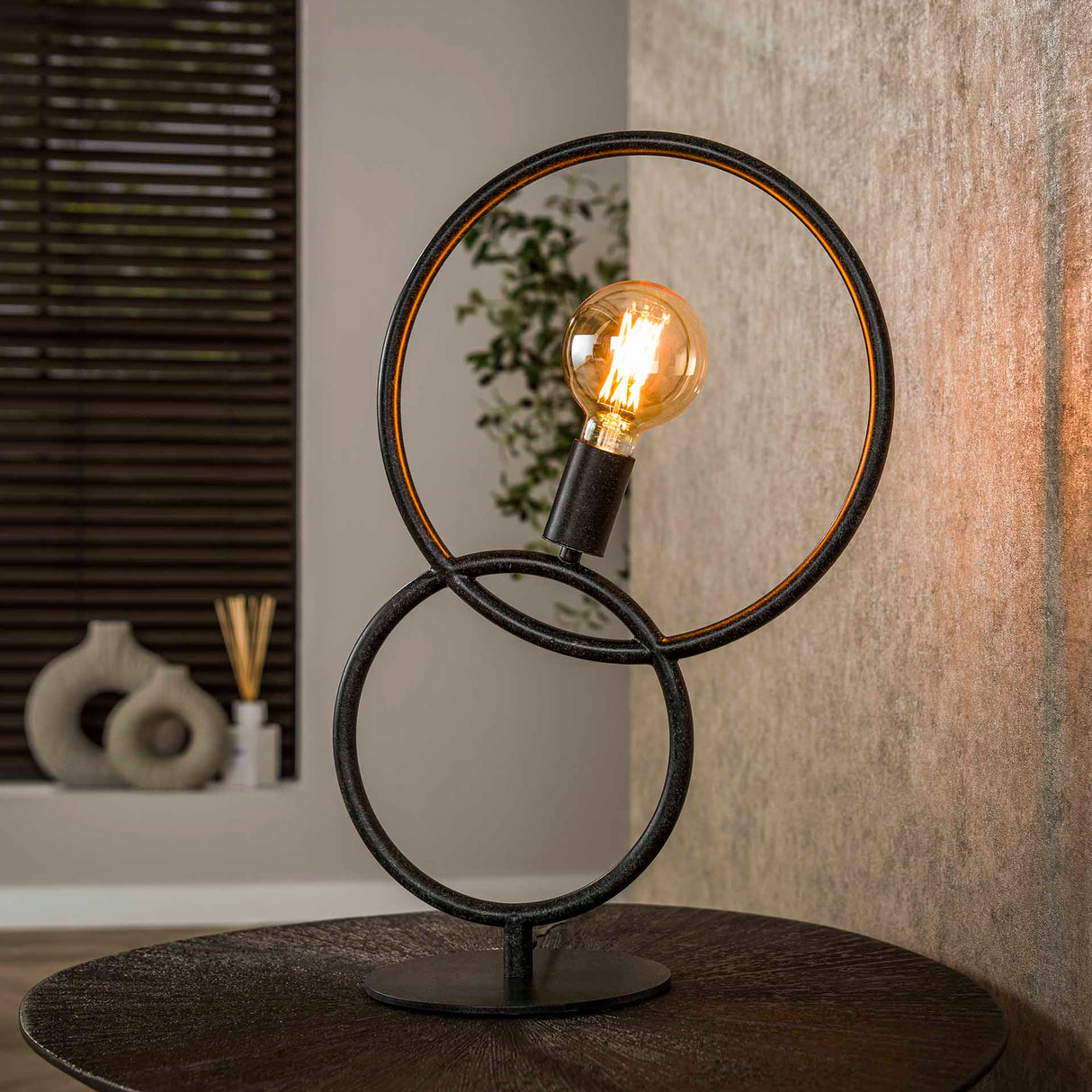 Table Lamp Arch 1-light – Black Metal