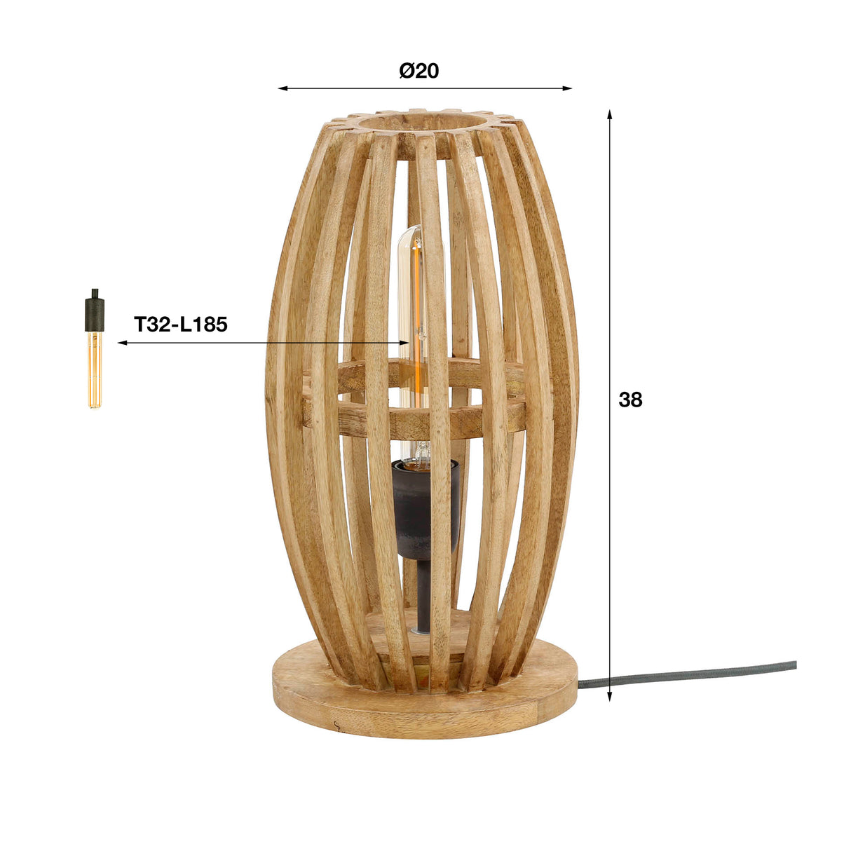 Table lamp Jalou Mango wood