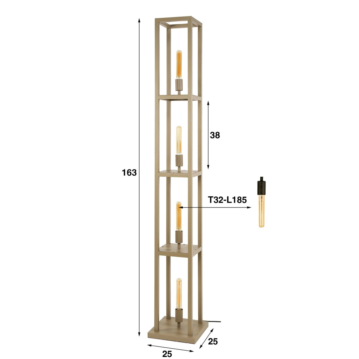 Design floor lamp Nova 4-lights - Beige - 160 cm