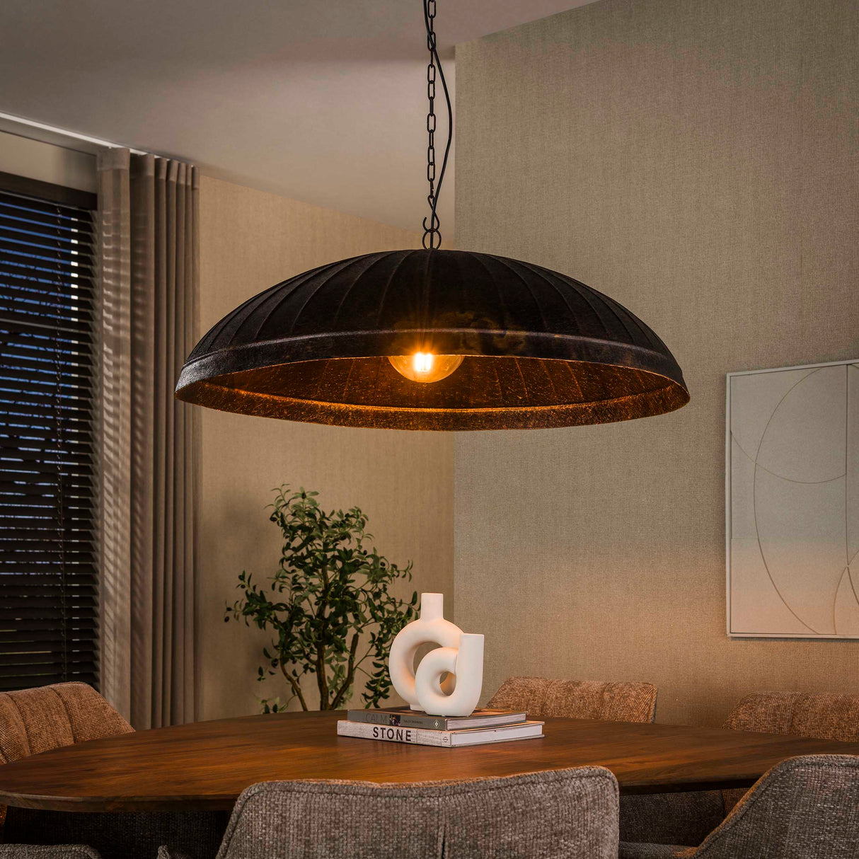 Hanglamp-Hanglamp Guard 1-lichts Ø90 cm Smoked Brown metaal-Dimehouse
