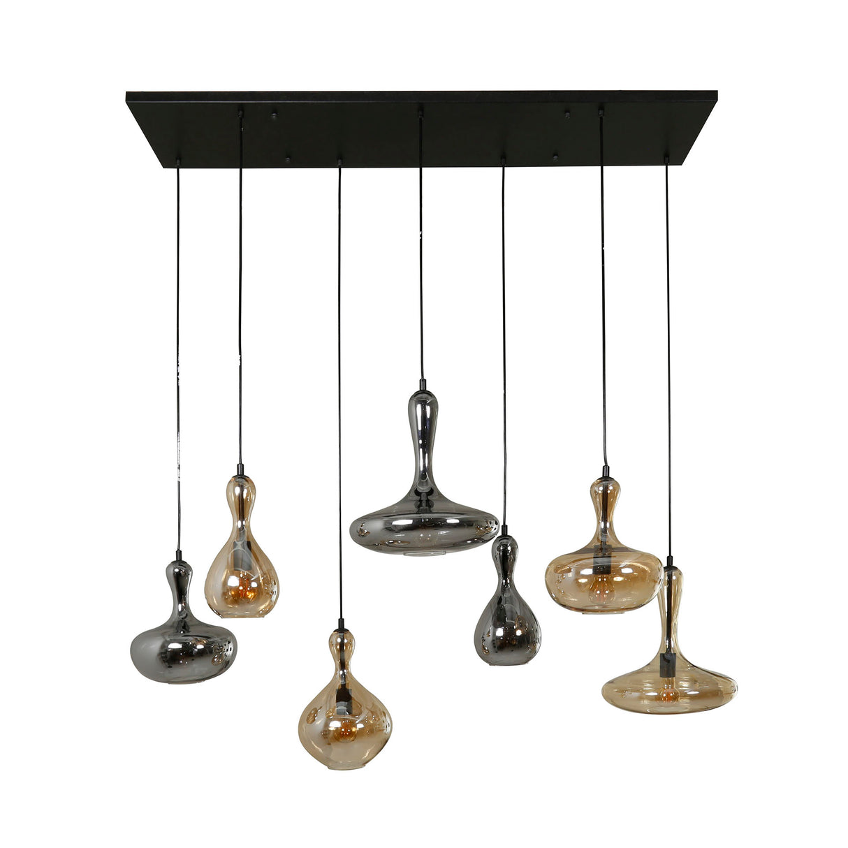 Modern Pendant Lamp Glass Tiered Lessy 7-Lights Artic