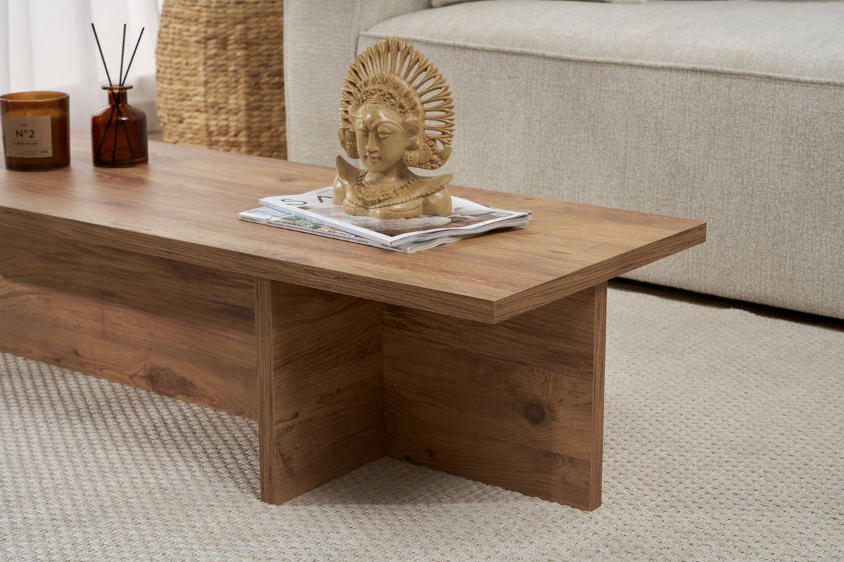 Rectangular coffee table Portland pine wood melamine 120x45x30 cm