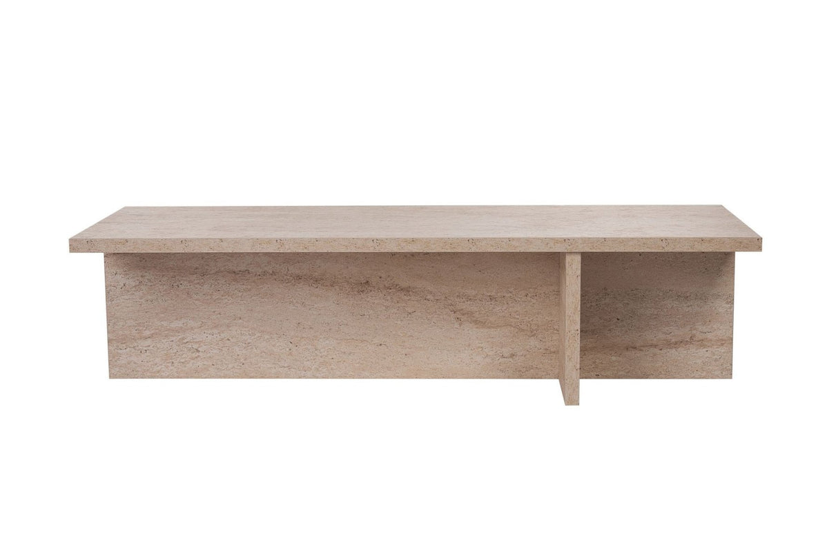 Rectangular coffee table Portland travertine melamine 120x45x30 cm