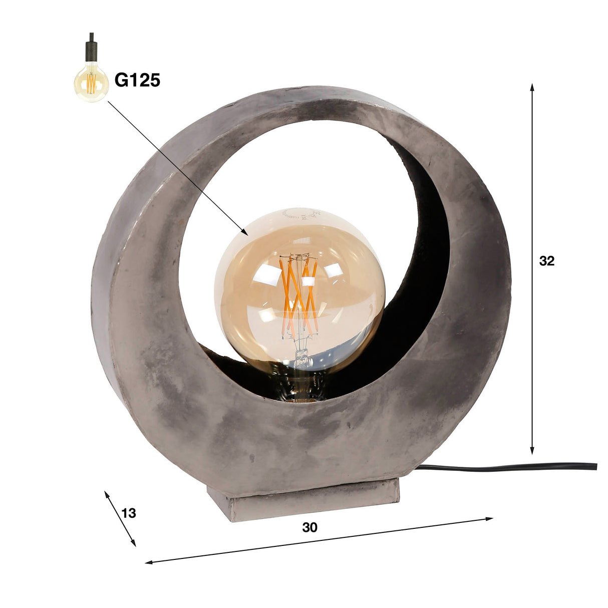 Industrial Mia Metal Round Table Lamp