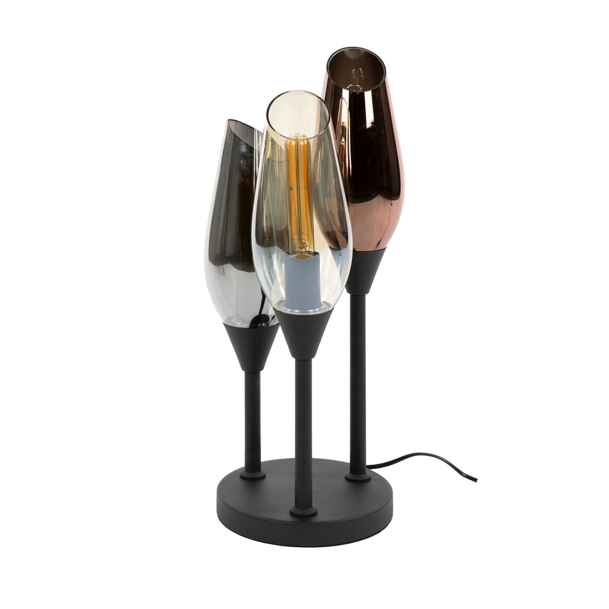 Nora 3-light table lamp black