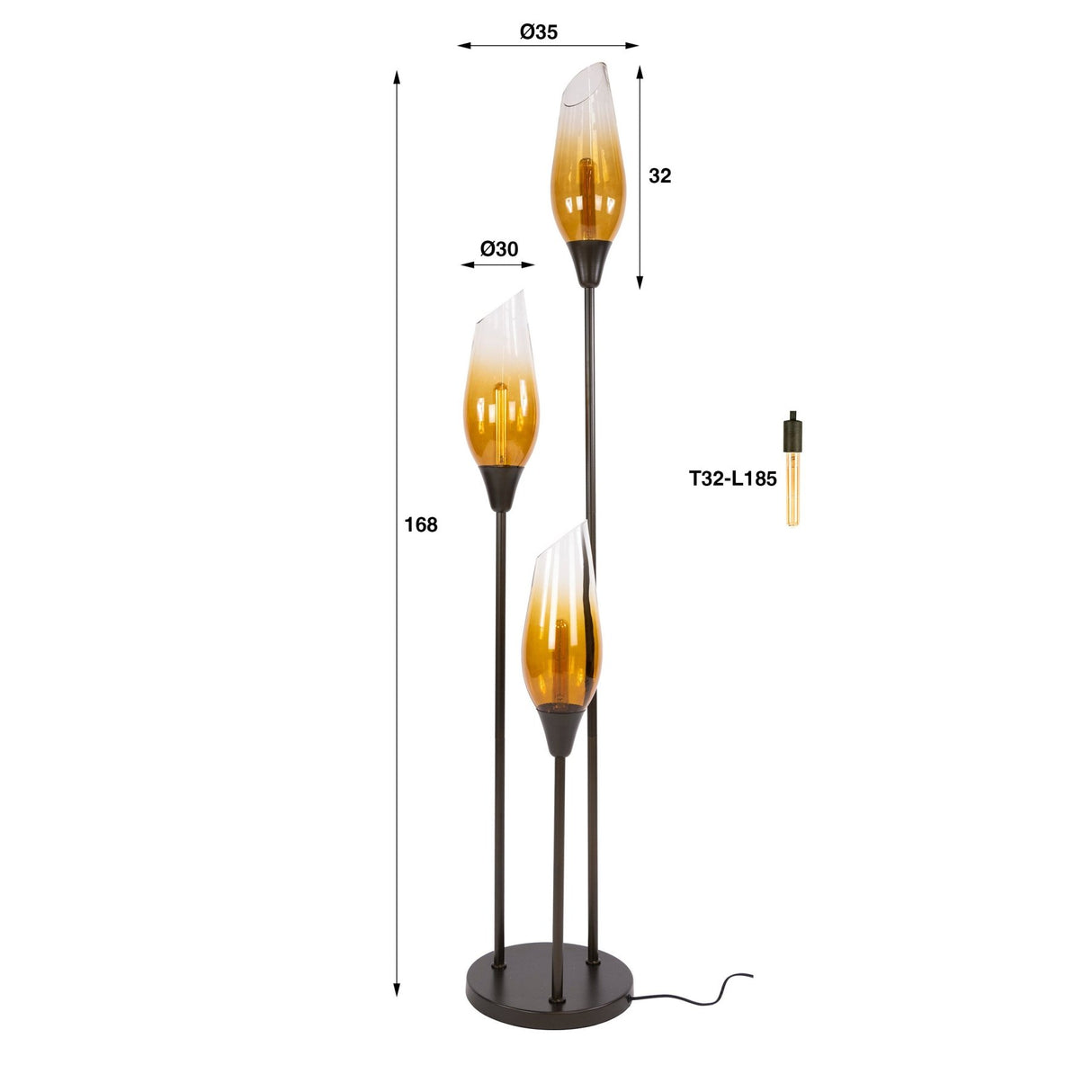 Floor lamp cocoon in sienna brown