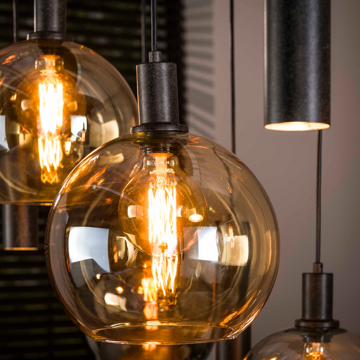 Orbis Tricolore Pendant Lamp 5+4-light Black Metal