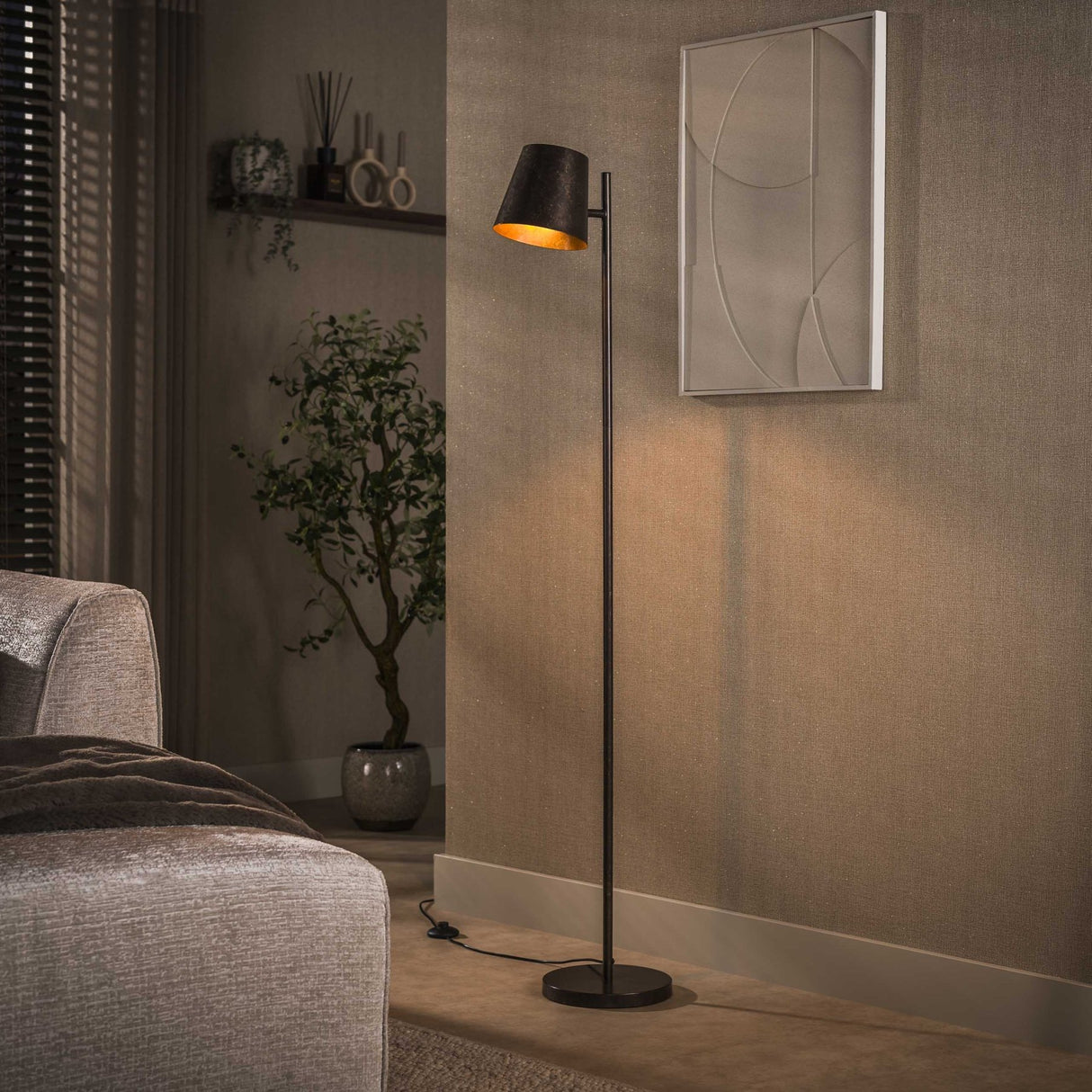 Sienna Industrial Metal Floor Lamp Anthracite