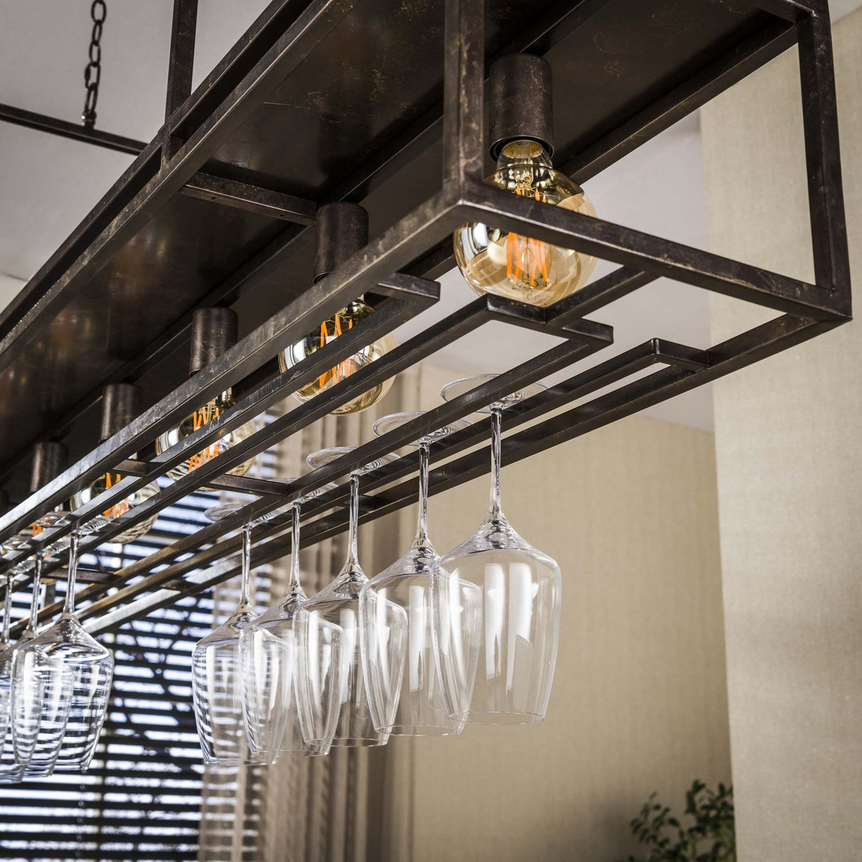 Hanging lamp Eloisa 6-light metal black